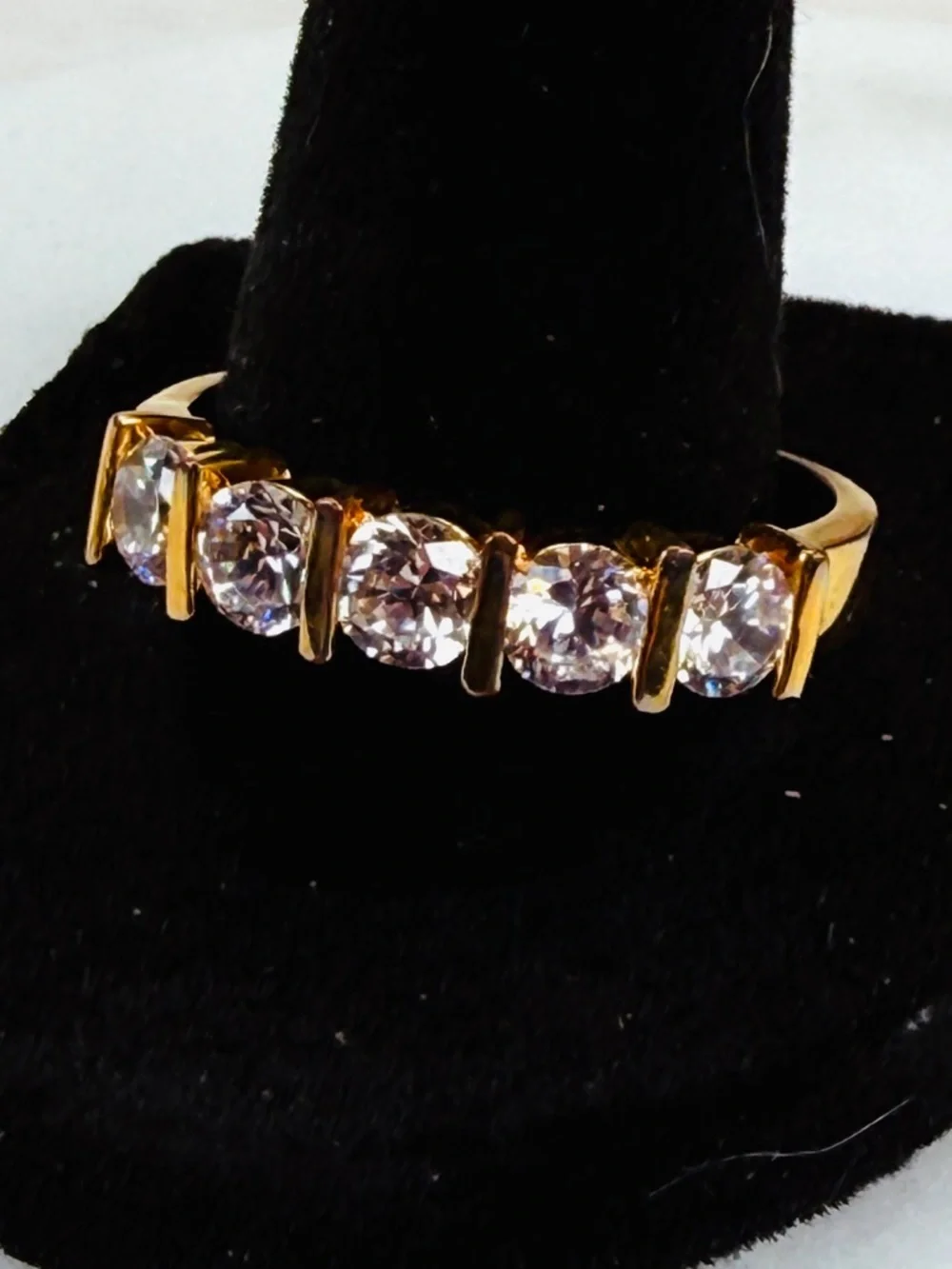 Goldtone, bling size 11 1/4 band costume ring